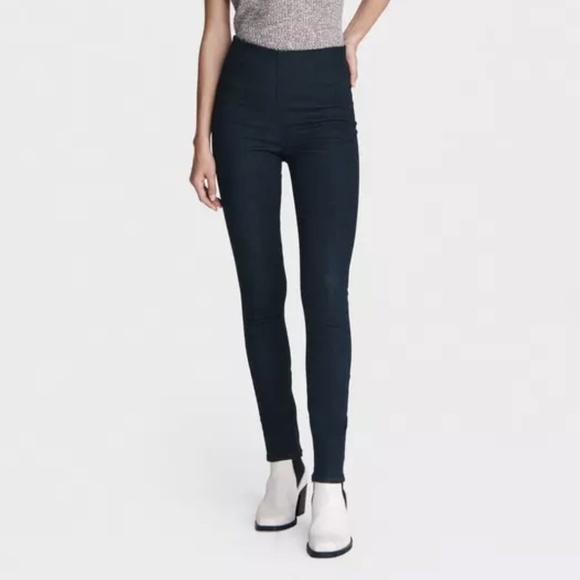 NWT Rag & Bone Nina High Rise Pull On Rinse Slim Fit Jeans in Dark Indigo Sz. S - Picture 1 of 4